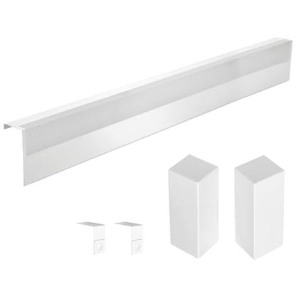 Upgraded 4 FT Baseboard Heater Covers with Left and Right Endcaps, Galvanized Steel Easy Slip-On Baseboard Cover for Replacing Old and Rusty Looking Electric and Hydronic Base board Heater Cover
