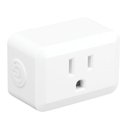 Globe Electric 50329-U Wi-Fi Smart Plug Mini, No Hub Required, 1 Grounded Outlet, White (1-Pack, 15A), Home Automation, Outlet Extender, Electronics, Smart Home, Works with Alexa, Google Home, Echo