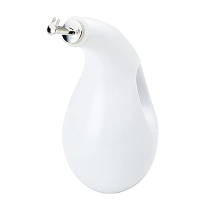 Rachael Ray Ceramic EVOO Oil and Vinegar Dispensing Bottle with Spout, 24 Ounce, White