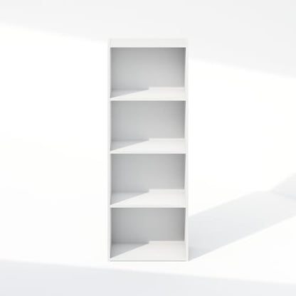 Furinno Reed Closet Organizers and Storage, 4-Tier Closet Organizer, Open Shelf Closet Storage, for Wardrobe, Bedroom, Living Room, White