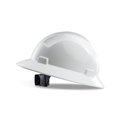 PACIFIC PPE Full Brim Hard Hat, OSHA Construction Safety Helmet Certified to ANSI Z89, 4 Point Adjustable Ratchet Suspension, Class E, G & C, White