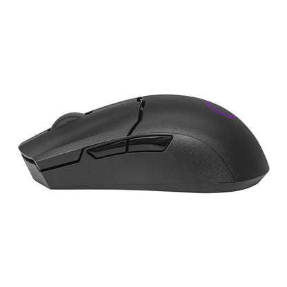 Cooler Master MM712 Wireless Gaming Mouse Black with Adjustable 19,000 DPI, 2.4GHz and Bluetooth , Ultraweave Cable, PTFE Feet, RGB Lighting and MasterPlus+ Software