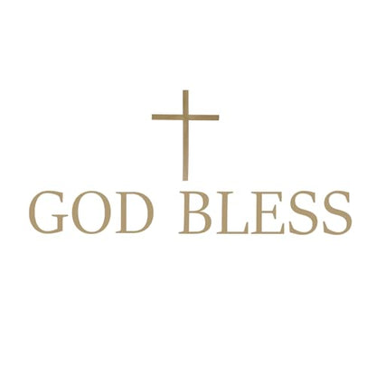 God Bless Cross Wall Decal, PVC Material God Bless Stickers Decorative God Bless Backdrop God Bless Banner God Bless Wall Decor for God Bless Baptism Decorations