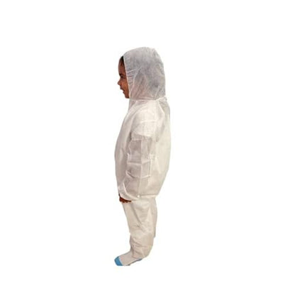 Disposable Children's Coveralls w Hood and elastic wrists, Pack of 5