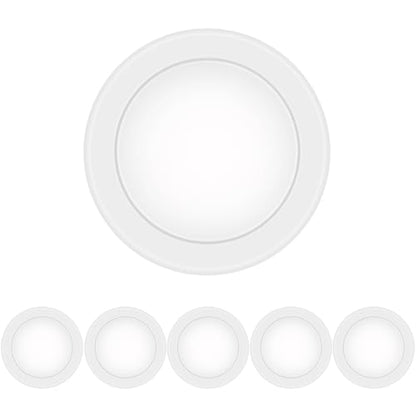 6 Pack 6 Inch LED Disk Light, Dimmable Flush Mount Ceiling Lights, Daylight 5000K, 15W 1100LM, CRI 90+, Low Profile Surface Mount Ceiling Disc Light, Wet Rated, Installs into Junction Box, ETL & FCC