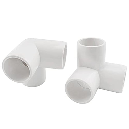 1-1/4 Inch 3 Way PVC Fitting Furniture Grade Pipe Corner Elbow for Greenhouse Shed/Tent Connection/Garden Support Structure/Storage Frame [Pack of 6]