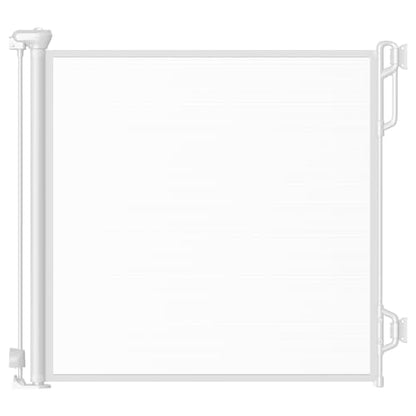 Retractable Safety Baby Gate or Mesh Dog Gate,Durable Portable Mesh Retractable Gate,Easy to Use for Stairs, Doorways, Hallways, Indoor, Outdoor, 33.5" Tall, Extends to 55" Wide,White