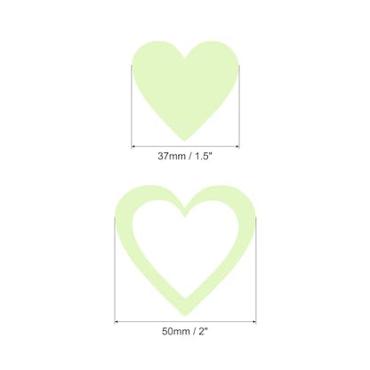 MECCANIXITY Glow in The Dark Heart Decals Decor Green Wall Stickers for Ceiling Bedroom Bedding Room 1 Set