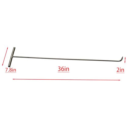 Manhole Hook - 36 Inch, 7.8 Inch Handle, 10mm Solid Stainless Steel Shaft, 2 Inch Pump Hook End with Pointed Tip, Lightweight and Suitable for Various Environments, 1 Unit