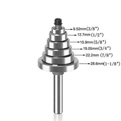 WSOOX 1/2 Inch Shank Rabbet Router Bit Set, 3 Pieces Rabbeting Router Bit with 6 Bearings Set (1/8", 1/4", 5/16", 3/8", 7/16", 1/2" Bearings) (1/2 Inch)