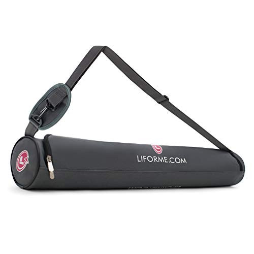 Liforme Travel Yoga mat – Free Yoga Bag, Patented Alignment System, Warrior-Like Grip, Non-Slip, Eco-Friendly and Biodegradable, Ultra-Lightweight and Sweat Resistant, Made with Natural Rubber – Blue