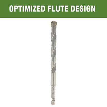 7/16" x 6" Masonry Drill Bits 7/16 inch Concrete Hammer Drill Bits, for Cement, Brick, Stone, Block, Stucco Wall, 2 Pack, Hex Shank