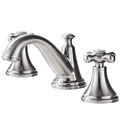 Vintage Widespread Bathroom Faucet - 2 Handle 3-Hole Sink Faucet Brushed Nickel Brass, Drip-Free Ceramic Disc Cartridge, Adjustable 8 to 16 Inch Installation