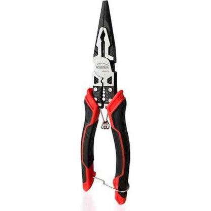 Needle Nose Pliers, HOUSERAN Long Needle Nose Pliers with Wire Stripper and Crimper, 8.3 Inch Long Nose Pliers, Spring Loaded with Safety Lock, 5-in-1 Needle Nose for Bending, Crimping, Stripping