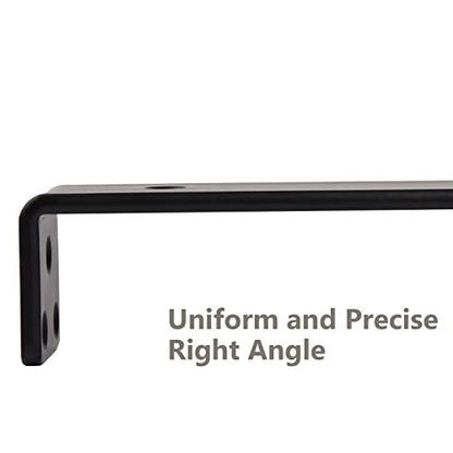 12-Pack 8 Inch Floating Shelf Brackets, Heavy Duty Hidden Shelves Bracket for Small Shelf, Kitchen Shelf, Nursery Shelf, Black Powder Coated Steel