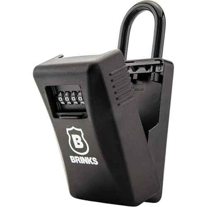 BRINKS - 79mm Outdoor Lock Box - for Indoor and Outdoor Use, Weather Resistant - 4-Dial Resettable Combination - Increased Security with Hardened Steel Shackle, Black (New Model, 1PK)