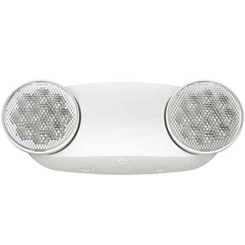 1 Pack Led Emergency Lights for Business, LED Emergency Exit Lights with Battery Backup, 2 Bug Eye Heads Adjustable Commercial Emergency Lighting Fixtures, UL 924 Certified.