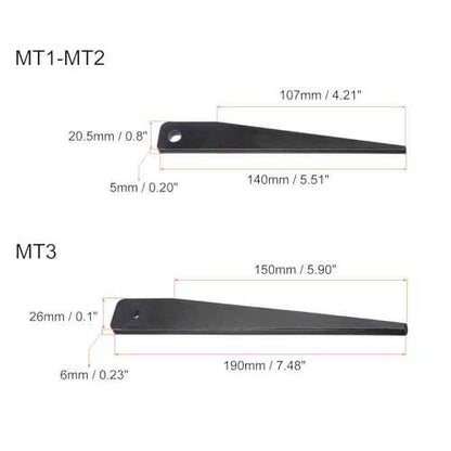 HARFINGTON 2 PCS Morse Taper Drift Key Carbon Steel Drill Chuck Sleeve for MT1-MT2 Removes Morse Taper Adapter