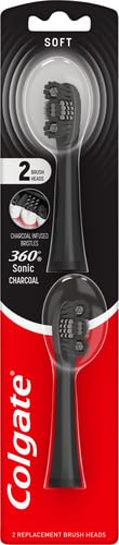 Colgate 360 Vibrate Charcoal Battery Operated Toothbrush Pack, Soft with 1 AAA Battery Included, Black, 2 Count