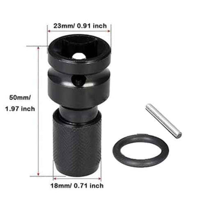 2PCS 1/2 inch Square Drive to 1/4 inch Hex Female Socket Adapter Converter Chuck Adaptor for Air and Electric Impact Wrench Impact Drill Ratchet Wrench,Quick Release