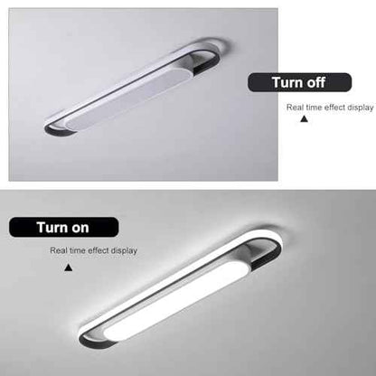 Modern LED Ceiling Light,28.3" Flush Mount Ceiling Lamp,40W 6500K Linear Metal Ceiling Chandeliers Lighting Fixture for Laundry Garage Kitchen Bedroom Dining Room Hallway Closet Aisle