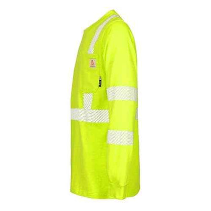 BOCOMAL FR Tee Shirts High Visibility/Hi Vis Flame Resistant/Fire Retardant Shirt 7oz Reflective Men's Safety Shirts