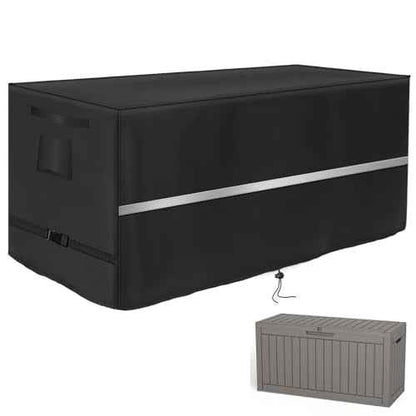 Deck Box Cover Heavy Duty Waterproof Deck Box with Handle, Outdoor Large Storage Box Cover Patio Rectangular Bench Cover (62 x 25 x 28inch)