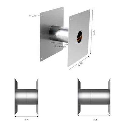CAMPLUX 3.15" Stainless Steel Vent Wall Thimble for Indoor Gas Tankless Water Heater