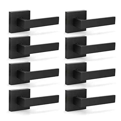 KNOBWELL Dummy Door Handles 8 Pack, Interior Door Knob, Heavy Duty 0.93 lb Non-Turning Right/Left Door Handle Levers(Only One Side Use)