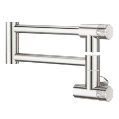 Pot Filler Faucet with Knob Switch, Wall Mount Over Stove Folding Faucet, Single Hole Stainless Steel Kitchen Pot Faucets, Brushed Stainless