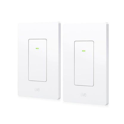 Eve Light Switch (Matter) – Smart Wall Switch for Apple Home, Alexa, Google Home, SmartThings; for Single-Pole & 3-Way switches; Thread, Requires Thread Border Router & Neutral Wire; UL-Certified