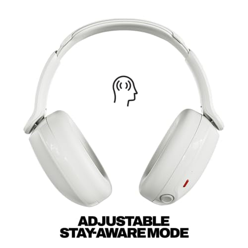 Skullcandy Hesh 360 Wireless Over-Ear Bluetooth Headphones, Up to 100 Hours Battery, Noise Isolating Fit, Flat-Folding Collapsible Design, Microphone iPhone Android - Bone