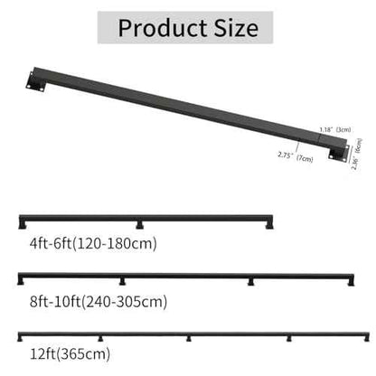 4FT Stair Railings Indoor, Black Iron Railings for Stairs, Industrial Handrail Wall Mounted, Hand Railing for Stairs Indoor 500lbs Load Capacity, Sturdy Stair Railing for Loft Porch Deck, 2 Sections
