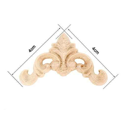 MUXSAM 8Pcs Furniture Onlay Applique Frame for Home, 4x4cm/1.57"x1.57", Unpainted Woodcarving Corner Decal Cabinet Door Wall Ceiling Dresser