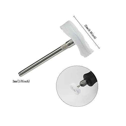 Luo ke 20 Pcs Little Buffing Wheel, 1/8 Inch Cloth Polishing Wheel for Rotary Tools Includes Dremel (White)