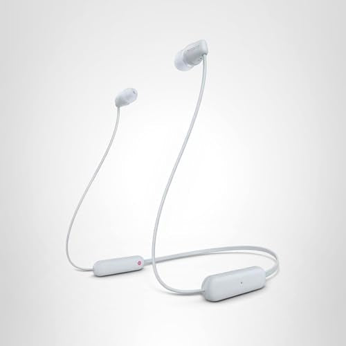 Sony WI-C100 Wireless in-Ear Bluetooth Headphones with Built-in Microphone, White