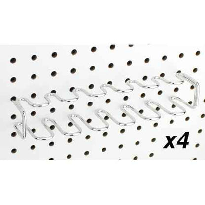 Pegboard Screwdriver Holder, 4-Pack - Hooks to Any Peg Board - Screwdriver and Pliers Rack Accessory Tool Organizer - Organization Accessory for Workbench, Garage, Tool Shed, Craft Room