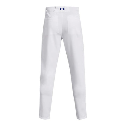 Under Armour Men's Utility Baseball Straight Leg Pant Pipe 22, (101) White/Royal/Royal, Medium