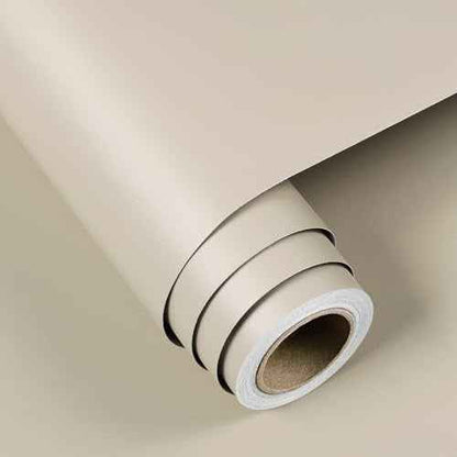 FunStick Taupe Beige Wallpaper Peel and Stick Beige Contact Paper for Cabinets Drawers Countertops Kitchen Vinyl Wrap for Cabinet Wallpaper Waterproof Self Adhesive Wall Paper for Bedroom Walls 16x80