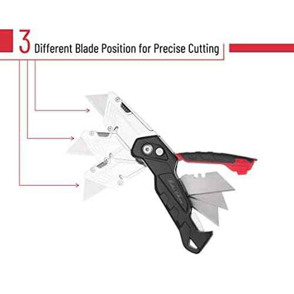 Bates Box Cutter - Folding Utility Knife With 3 Extra Blades, Retractable