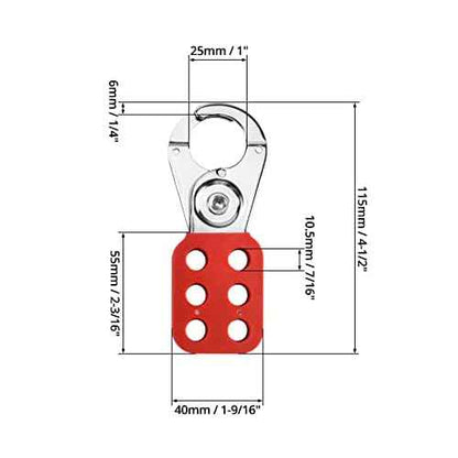 QWORK Lock Out Tag Out Hasp, 12 Pack Tamper-Proof Stainless Steel Padlock Hasp with Extended Jaw, Red
