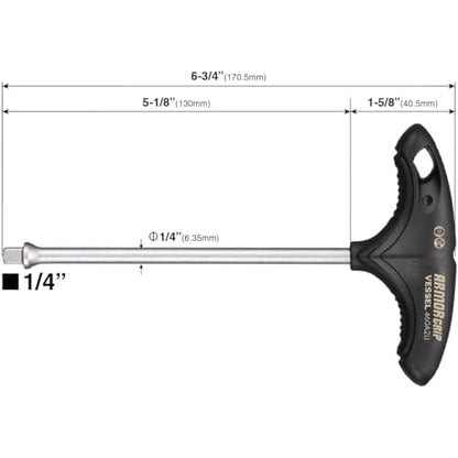 VESSEL ARMOR GRIP 1/4" T-handle Socket Driver No.460A2U