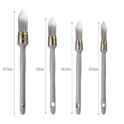 Trim Paint Brush,4 pcs,3/5",7/10",4/5" and 1",Ergonomic Plastic Handles,Trim Round Brushes for Painting