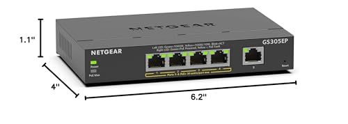NETGEAR 8 Port PoE Gigabit Ethernet Easy Smart Managed Essentials Switch (GS308EPP) - with 8 x PoE+ @ 123W, Desktop or Wall Mount