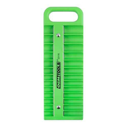 OEMTOOLS 23116 1/4" Drive Portable Magnetic Socket Organizer Tray, Magnetic Socket Holders Organizers For Tool Box, Shop, Or Garage, Holds Up To 26 Tools, Metric/SAE, Green
