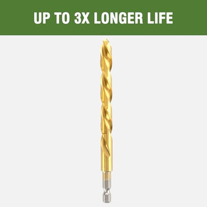 5/64" Cobalt Drill Bit with Hex Shank (3 Pack), Impact Titanium Twist Drill Bits for Metal, Stainless Steel, Cast Iron and Wood