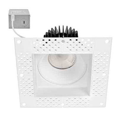 Maxxima 4¡± Trimless Ultra-Thin Recessed Anti-Glare LED Downlight Canless IC Rated 1000 Lumens 5 Color Temperature Selectable 2700K/3000K/3500K/4000K/5000K Dimmable 90 CRI 5 CCT Square Slim J-Box Incl.