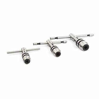 BIG HORN 19281 - T-Handle Tap Wrench Solid Jaw (3 Piece)