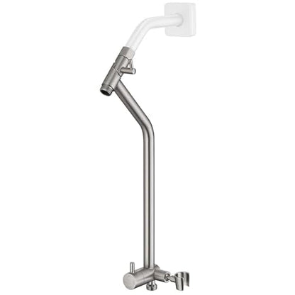 G-Promise All Metal Shower Diverter with Low Holder, Extended 13.5 Inch, 3-Way Diverter Valve with Pause Mode for Handheld and Fixed Shower Heads ? 4-Setting Replacement Part (Brushed Nickel)