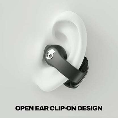 Skullcandy Push 720 Open Wireless Open Ear Bluetooth Earbuds, Headphones, Waterproof, Clip-On Lightweight Design, 30 Hours Battery, Wireless Charging Pouch, Microphone for iPhone Android - True Black